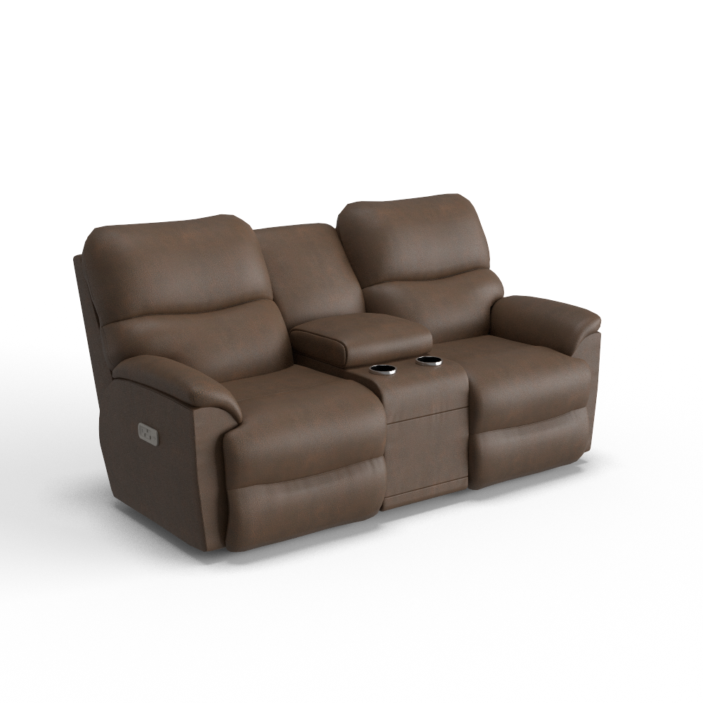 Trouper Power Reclining Loveseat w/ Headrest, Lumbar & Console, In Stock